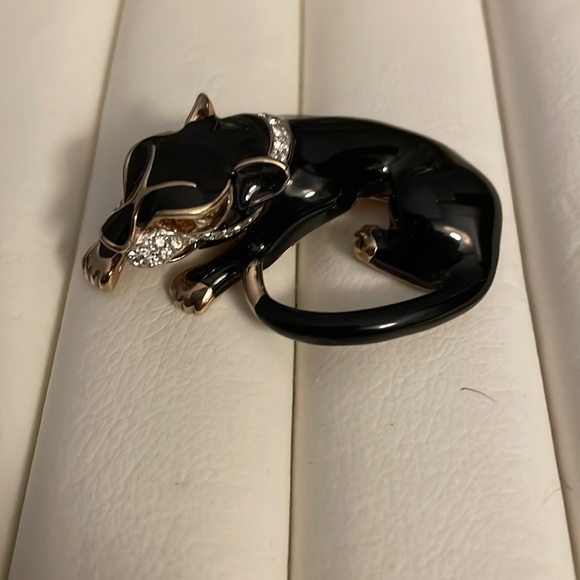 Panetta Jewelry - Stunning Signed Panetta Brooch With A Black Panther